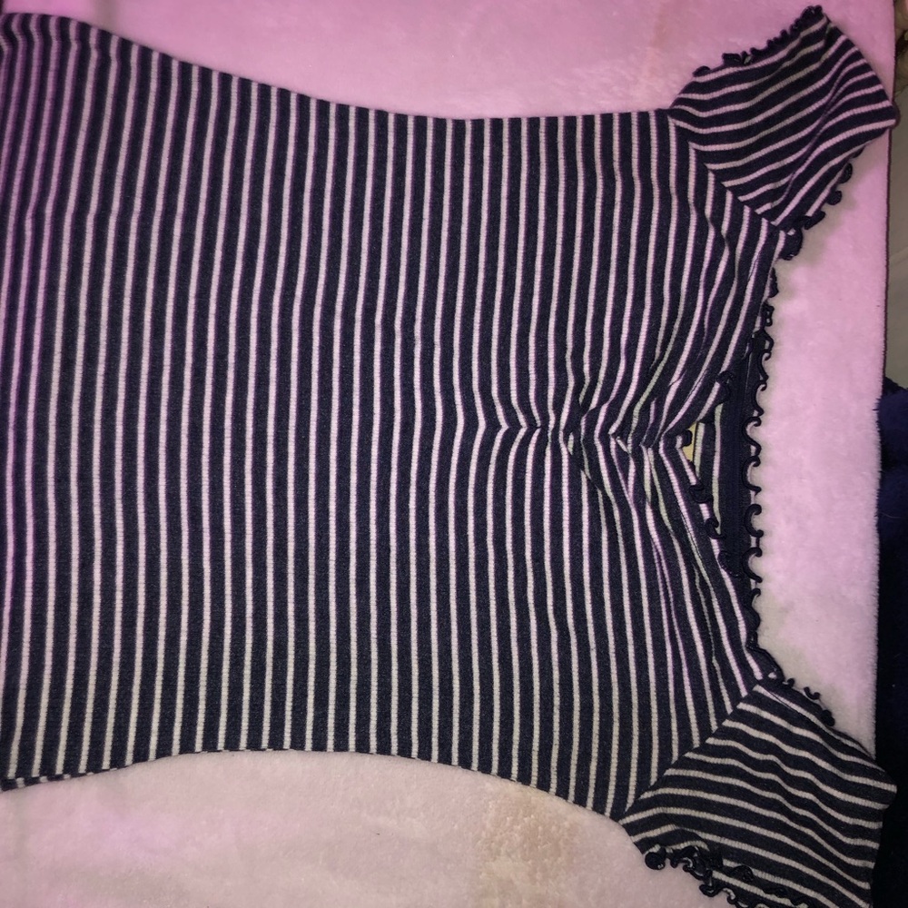 Hollister Black and White Striped Blouse